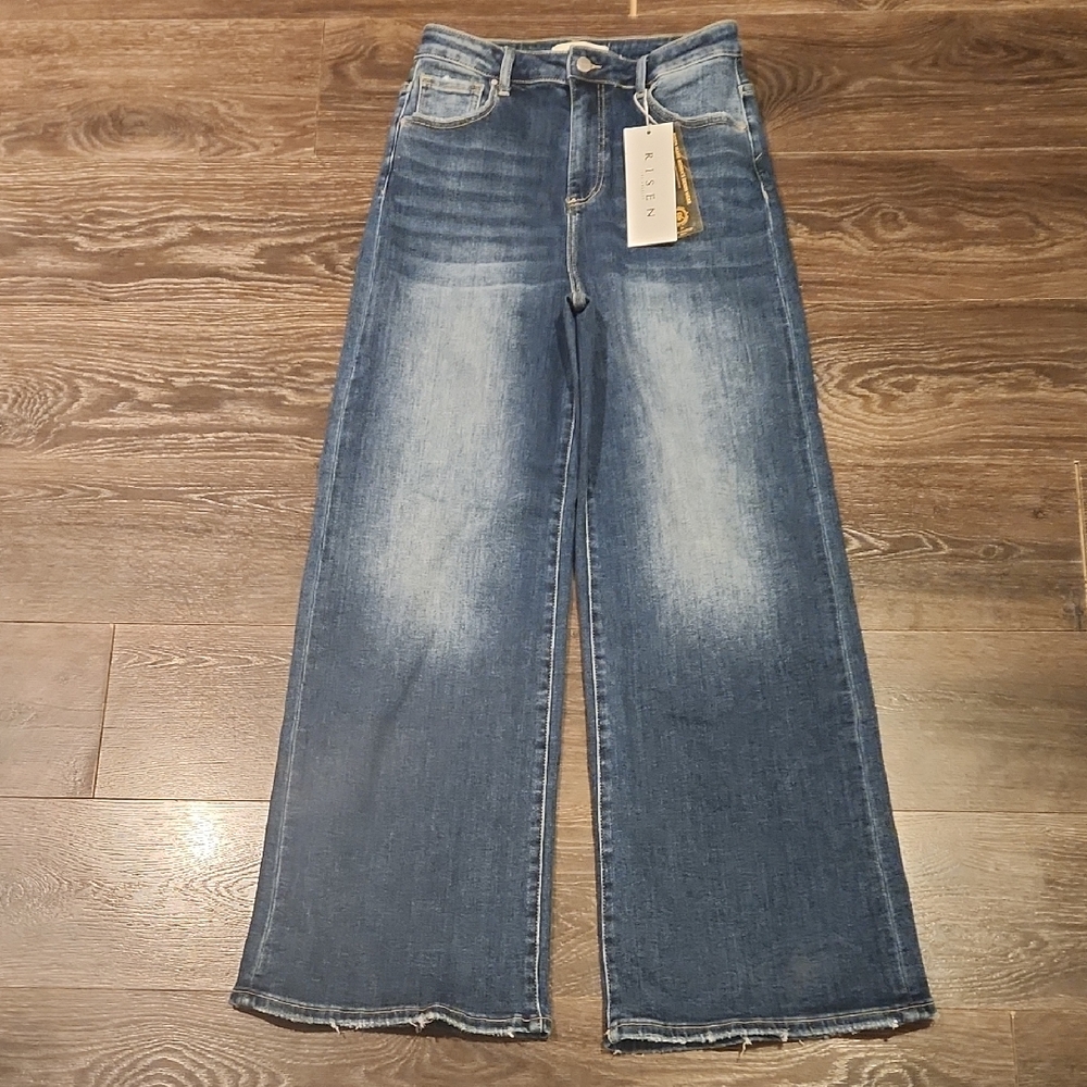 NWT! RISEN HIGH RISE TUMMY CONTROL WIDE LEG JEANS, 12/13 (31) - Picture 6 of 14